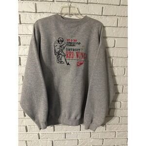 Vintage Detroit Red Wings Sweater Mens XL Gray NHL Stanley Cup Champs 90s Cadre